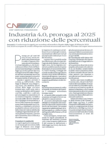 Proroga Credito di Imposta 4.0 2023-2025 Con Riduzioni Percentuali