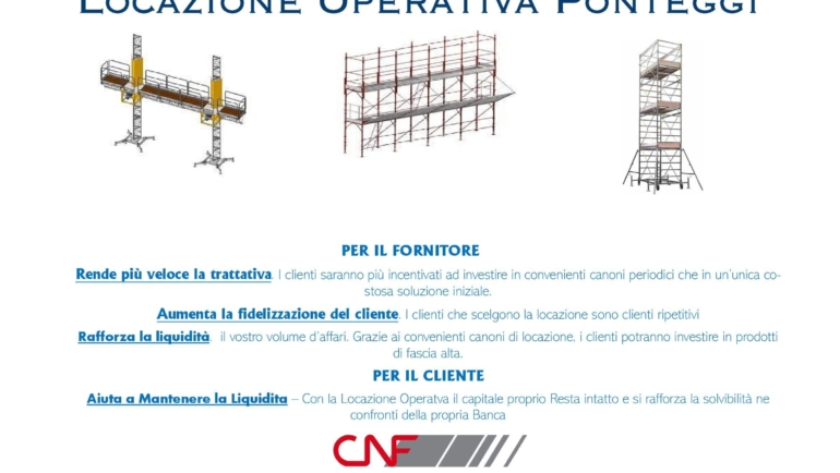 LOCAZIONE OPERATIVA PONTEGGI